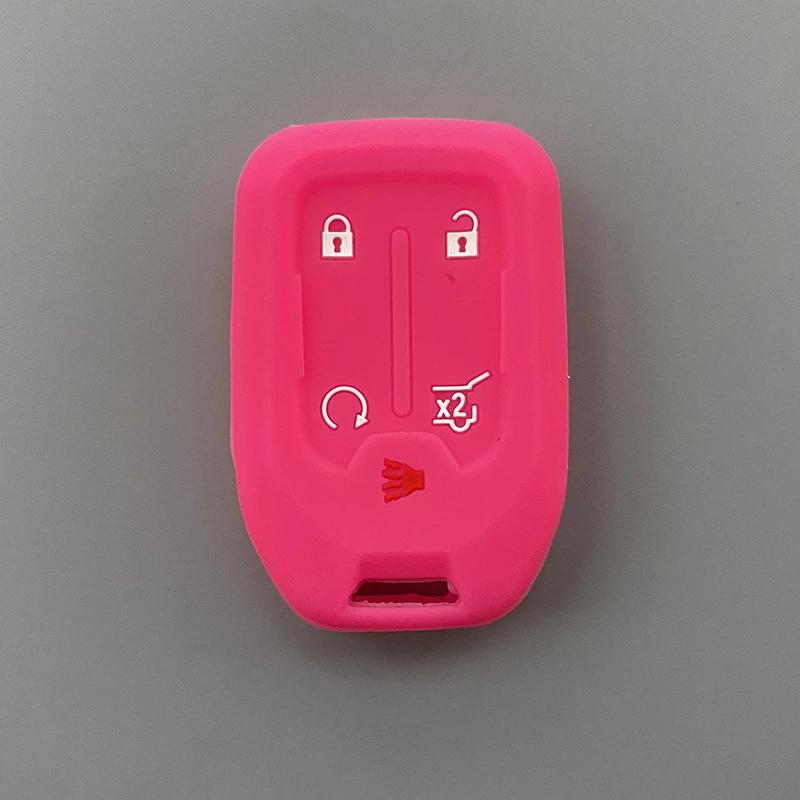 Silicone Car Key Cover Case Fob For Chevrolet Suburban Silverado GMC Terrain Yukon Tahoe Sierra Smart Auto Accessories Key Ring