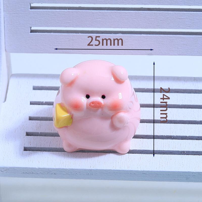 Cute 3D Pig Resin Shoe Buckle & Hair Clip DIY Accessories