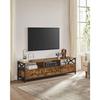 VASAGLE Meuble TV pour Télévision jusqu'à 80 Pouces, Support Télé, 178 x 40 x 50 cm, Cadre en Acier, Marron Rustique et Noir
