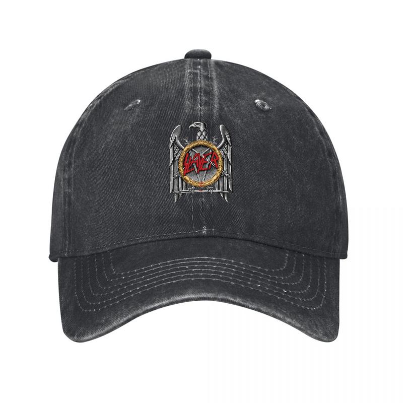 Washed Canvas Baseball Cap with Embroidered Eagle and Star Logo Design Vintage Style Adjustable Hat for Unisex and Women