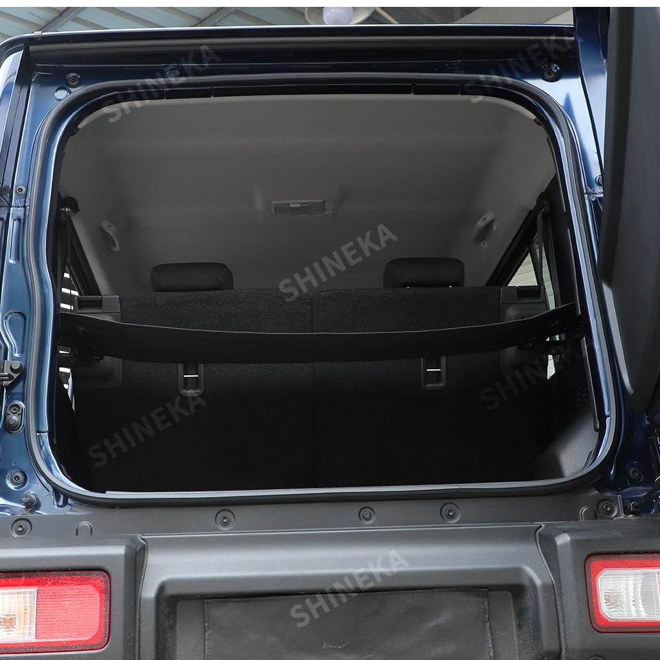 SHINEKA Rear Trunk Curtain Cover Storage Bag Net Organizer for Suzuki Jimny 4 Door 2019 Up Stowing Tidying Interior Accessories