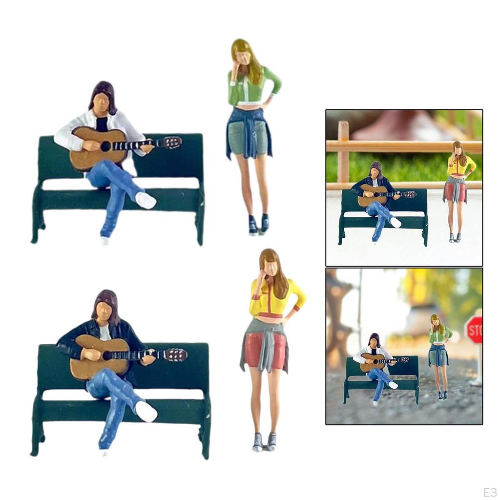 1/64 Resin Small Figures Character Doll Painted for Micro Landscape Building