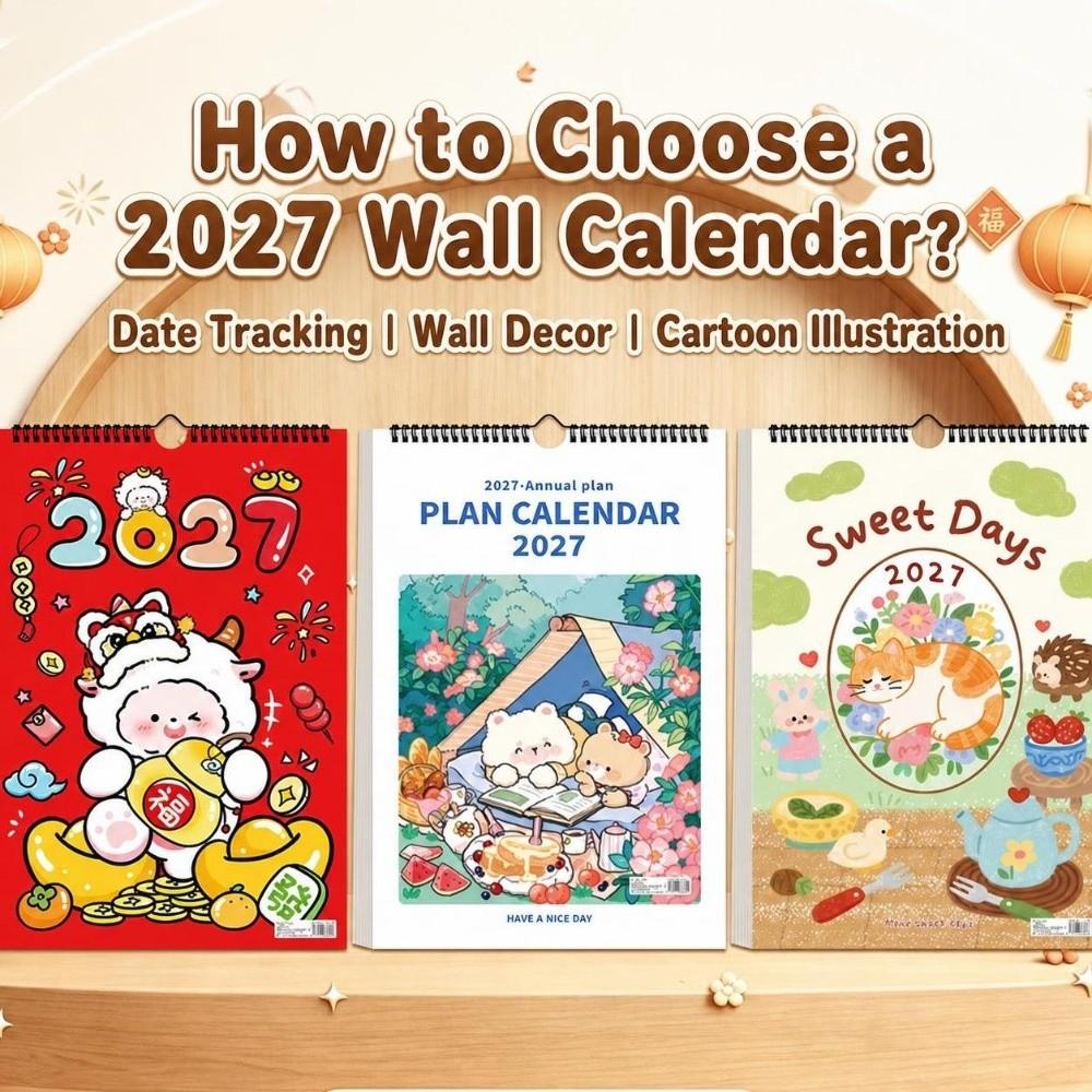 Cartoon 2027 Calendar 2026.9-2027.12 Sheep Year Planning Calendar  for Home Office Decor