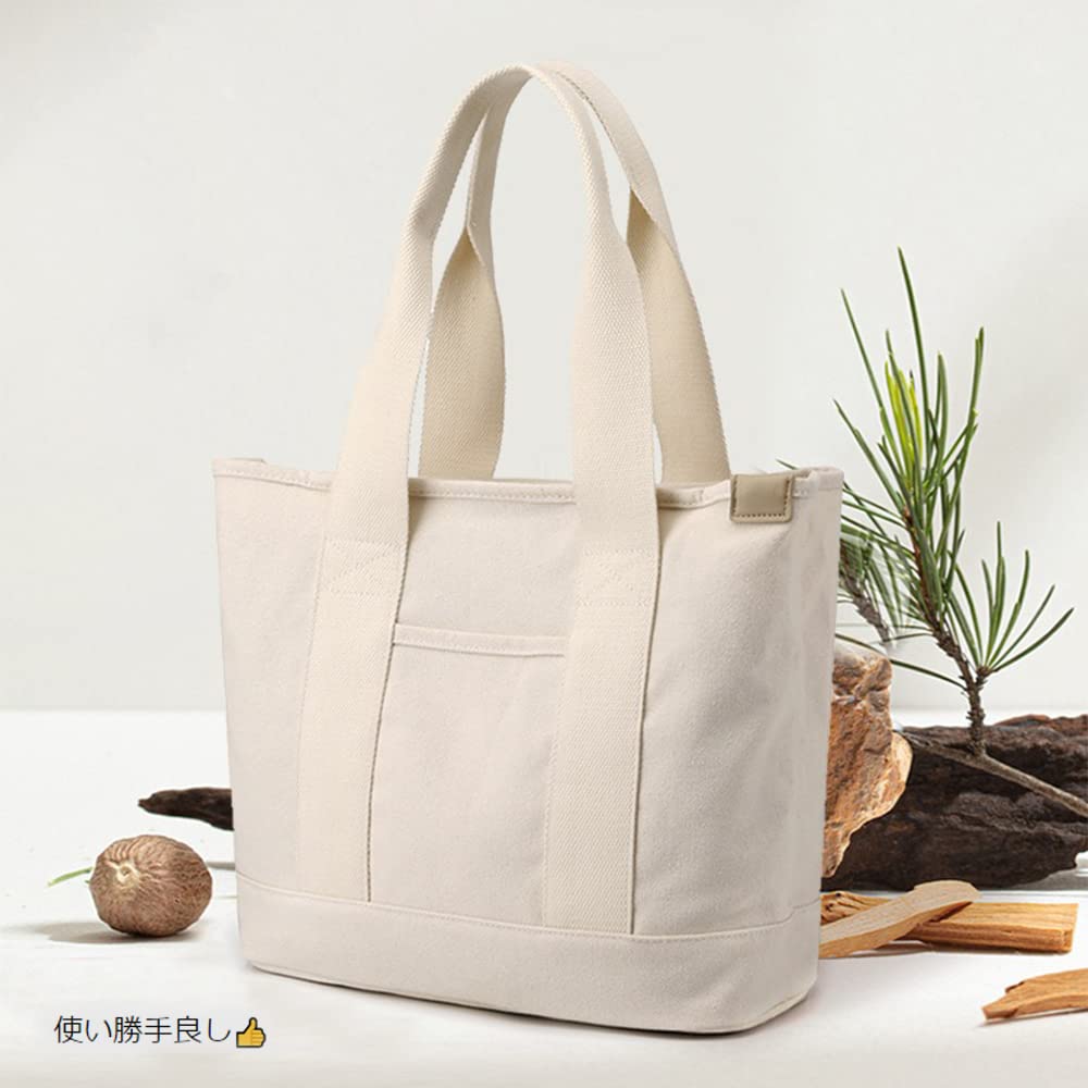 Tote Divided Large Canvas For Commuting to School [Volsha] Bag, Tote, Canvas, A4, Horizontal, Capacity, Women's Tote, Canvas, Plain, Freestanding,