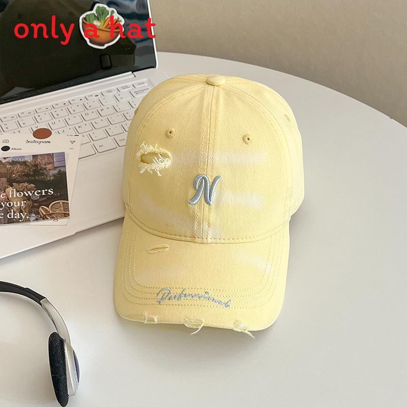 Casual Korean Embroidered Baseball Cap With Sunblock And Foldable Feature For Spring Outings