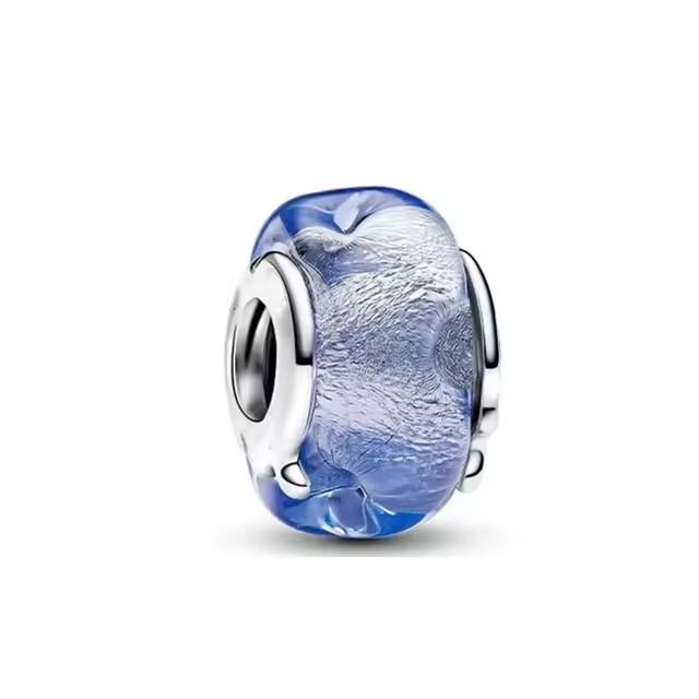 2025 Nový 925 Sterlingové Stříbro Modrá Řada Lesklý Zirkonový Korálek Přívěsek Náramek Náhrdelník Šperky Výroba Dárek pro Ženy