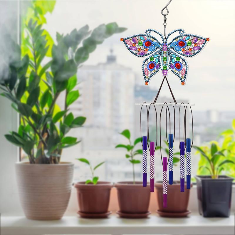 Resin Animal Wind Chime Pendant Diamond Painting Hanging Wall Ornaments Home Balcony Garden