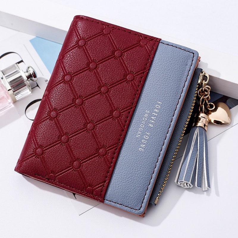 Stylish Women's Cute Embossed Pu Leather Wallet With Tassel Zippers And Coin Pocket