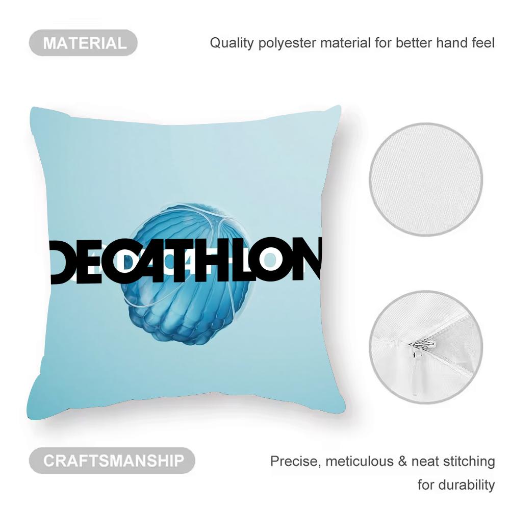 C-Classic D-DecathlonS Cushion Cover Anti-dustmite Pillowcase Invisible Zipper Silky Short Plush Sofa Cushion Cover