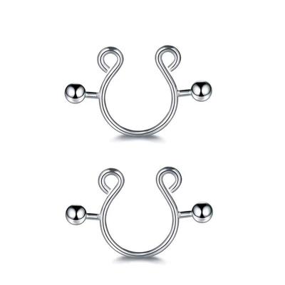 2 Pcs Stainless Steel Nipple Rings Piercing Jewelry  Women Sexy Clips Nipple Ring Clamps Non Piercing Body Jewelry Gift