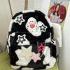Doll Puppy And Star Decoration Spotted Plush Backpack With Capacity Large