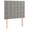 vidaXL LED Headboard Light Grey 100x5x118/128 Cm Velvet