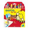 Crayons for Children - GIOTTO - Baby - 12 Pieces - Natural Cedar Wood - Giant Lead Ø 7 Mm