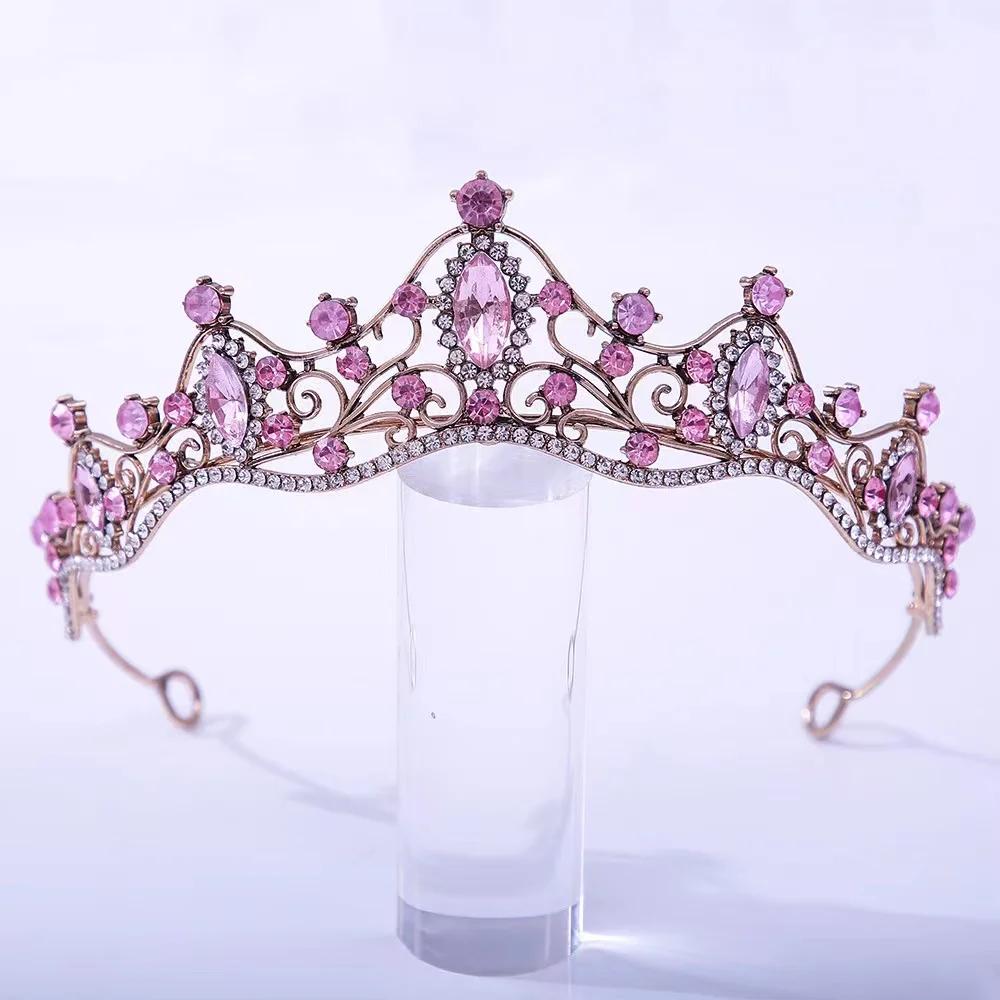 Baroque Crystal Tiaras And Crowns For Women Bride Rhinestone Prom Diadem Bridal Wedding Hair Accessories Jewelry Crown Tiara