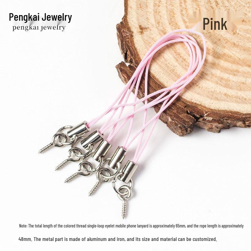 Kolorowy Pasek do Telefonu Komórkowego z Zawieszką z Oczkiem i Sznurkową Lalką - DIY Ręcznie Robiona Biżuteria Akcesoria