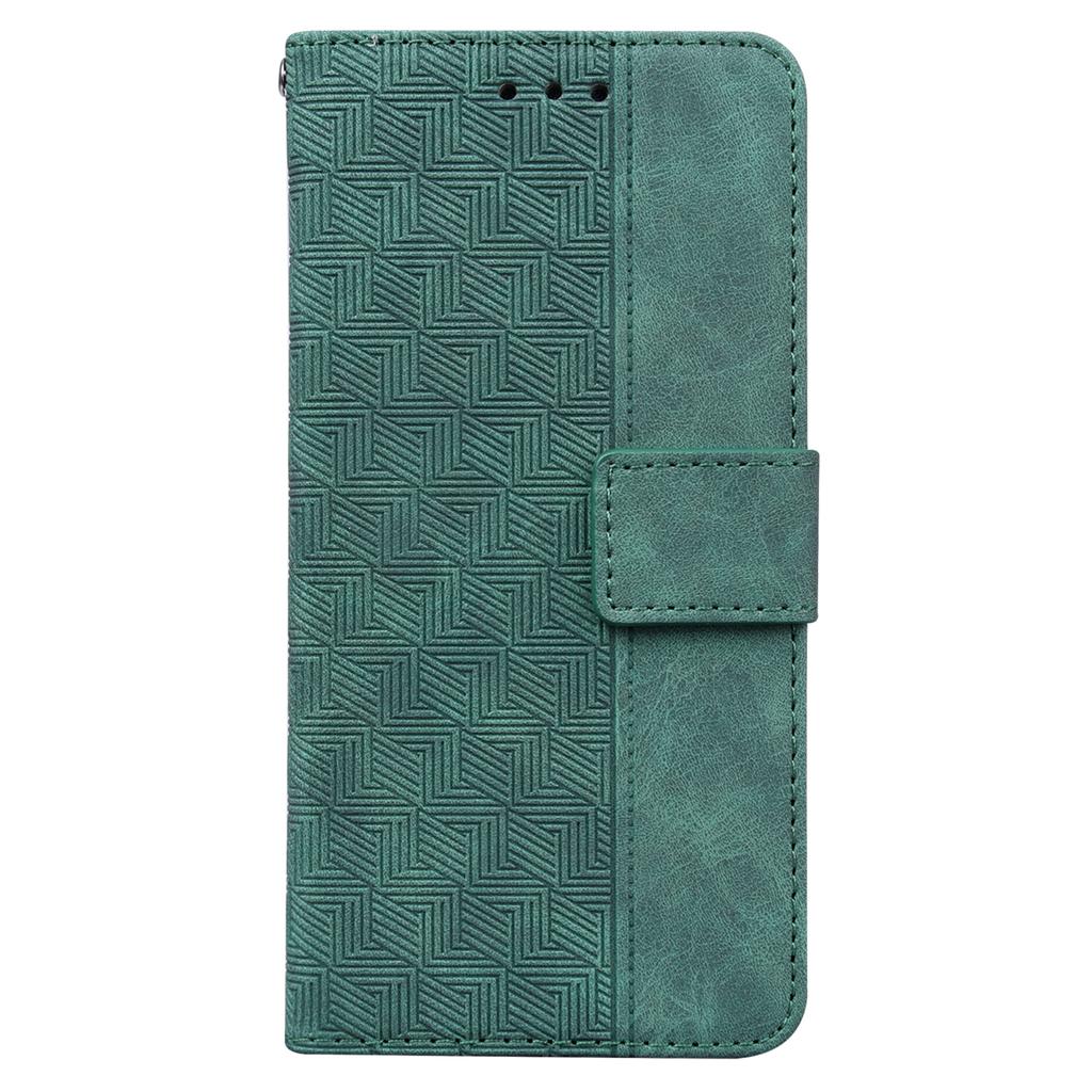 For Samsung Galaxy A54 5G Wrist Strap Phone Shell Imprinted Geometry Pattern Phone Case PU Leather Magnetic Closure Stand Wallet