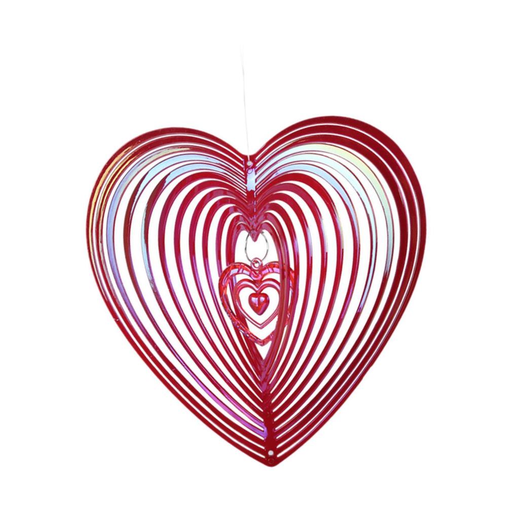 Reflective Bird Deterrent Heart Shaped Wind Spinner Outdoor Bird Repellent Garden Decor for Patio Yard