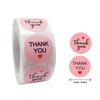 100-500pcs Thank You Sticker Envelope Seal Scrapbook Sticker Pink Heart Cute Round Sticker Stationery Label Stickers