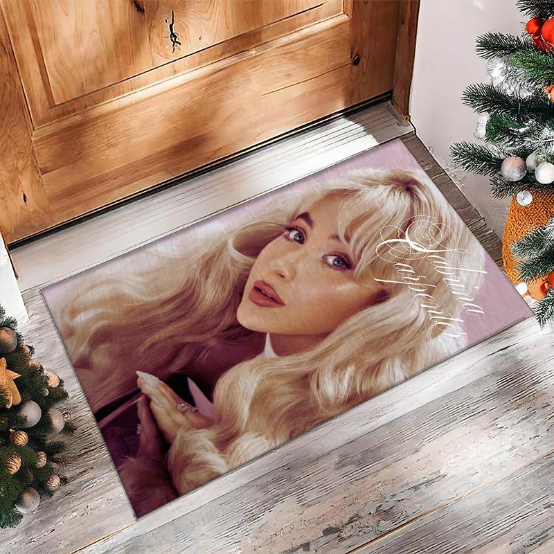 Soft Crystal Velvet Floor Rug,Sabrina Carpenter Anti Slip Decorative Carpet, Plush Area Mat For Indoor Home Decoration