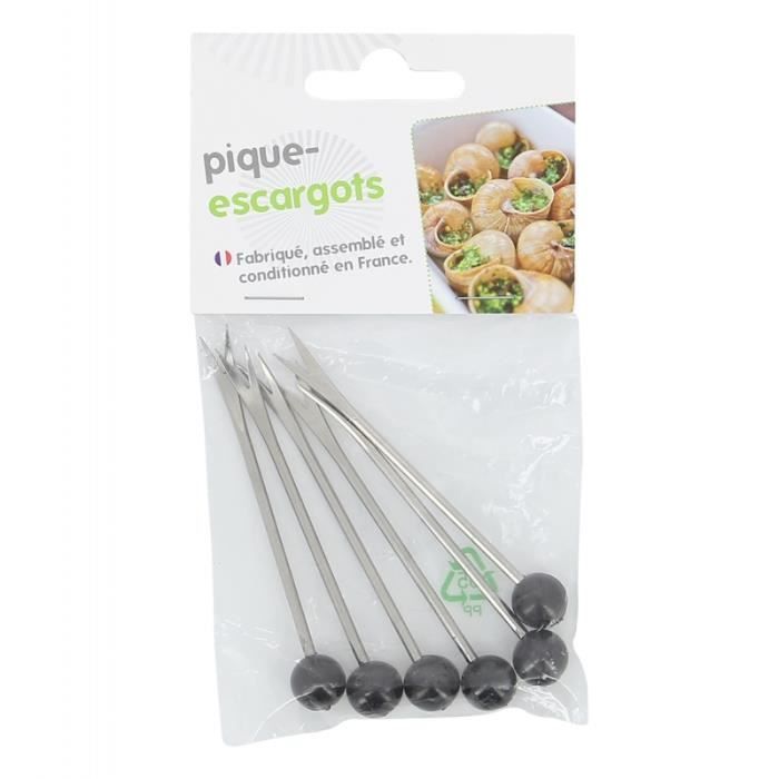 Snail Picks - AC-DÉCO - Set of 6 - Stainless Steel - Grey - Made In France