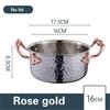 304 Stainless Steel Hammer Printed Golden Hot Pot 16cm Commercial Single Pot One Person and One Pot for Induction Cooker Pots