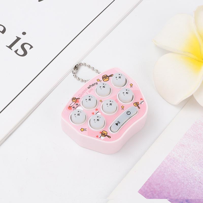 Mini Whack-a-Mole Keychain: Cute Cartoon Pendant Electronic Educational Toy