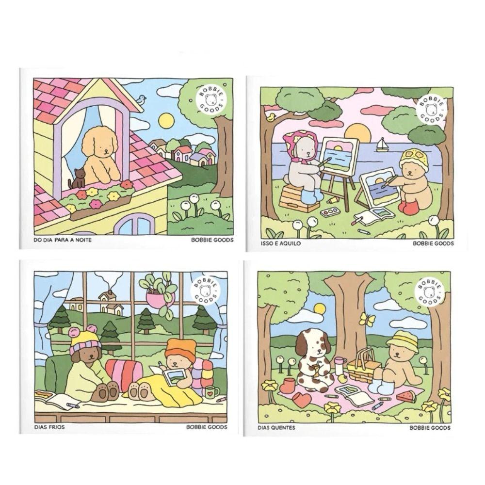 Cartoon Relaxing Coloring Book Educational Doodles Book  For Adults and Teens