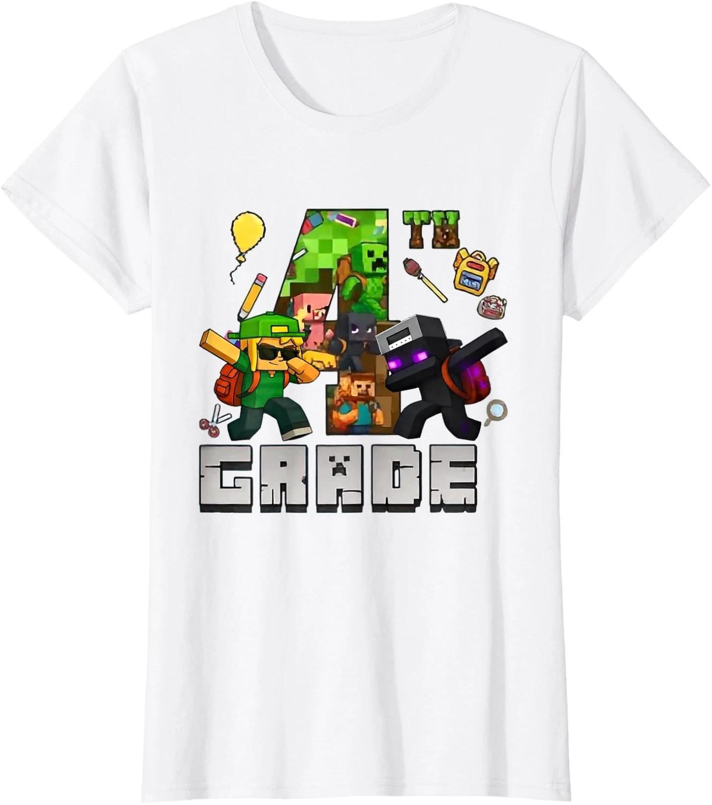 

Funny Back To School 4th Grade Dabbing Gamers Ladies Crewneck T-Shirt L
