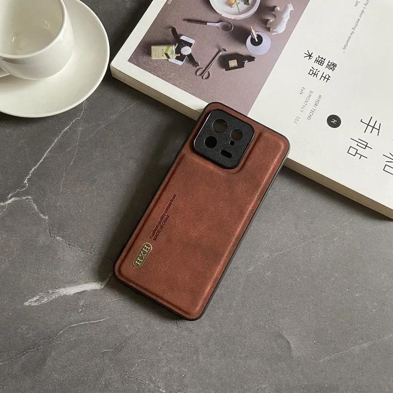 Magnetic for Xiaomi Mi 14T 14 13T 13 12T Pro Ultra Redmi Turbo 3 K70 Note 12S 12 POCO F5 Case Leather Matte Camera Protect Cover