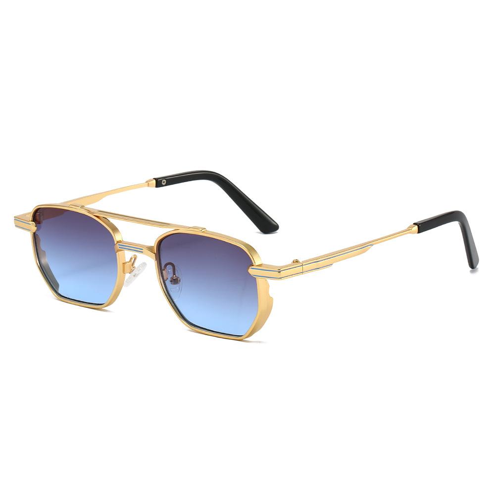 JYL Double Bridge Square Sunglasses UV400 Metal Retro Unisex High-Quality / 5237