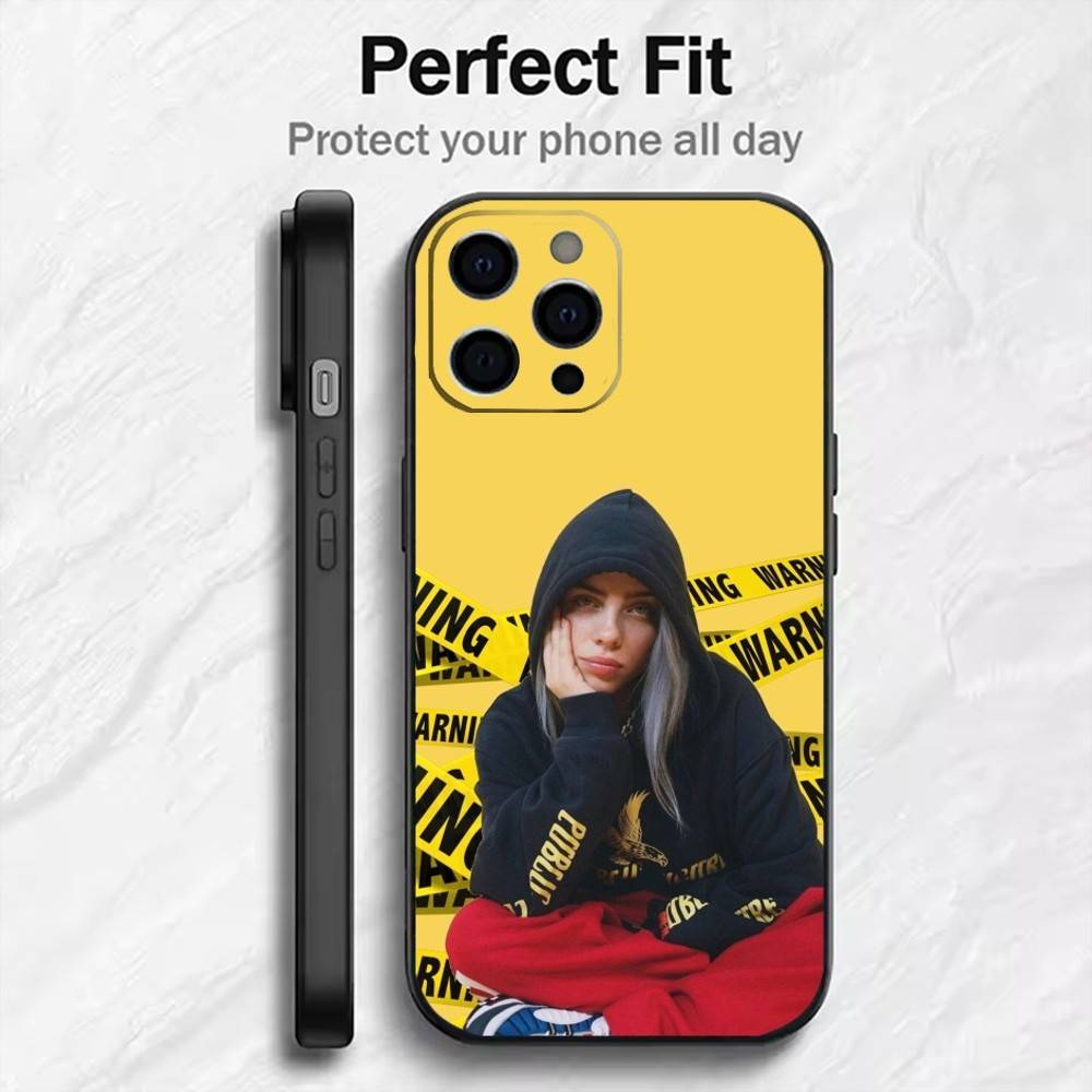 Billie Singer E-Eilish WILDFLOWER Phone Case For iPhone17,16,15,14,13,12 Plus,Max Soft Silicone Black Cover