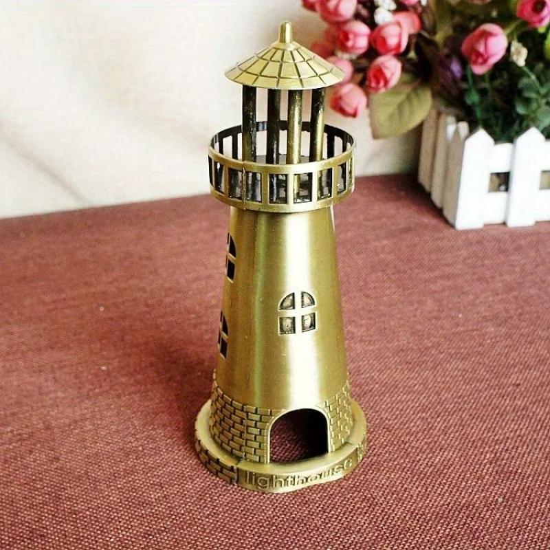 1pc Sea Beacon Lighthouse Metal Decoration China Famous Landmark Building Home Furnishings Photography Props