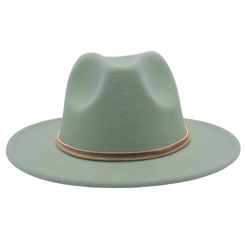 European And American Cashmere Top Hat Gold Ring Accessories Fashion Jazz Hat Four Seasons Popular Felt Hat Gentleman Lady Big Edge Hat (