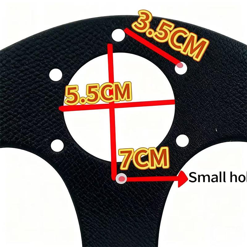 350MM 6-Hole Universal Steering Wheel For Go-Kart Modified Car Adult Racing Car Dune Buggy PU Material Available In Black One