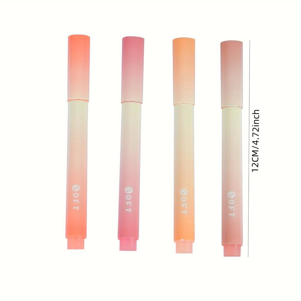 4pcs/bag, Gradual Color Changing Fluorescent Pen 12 Color Eye Protection Glitter Pen Key Marking Pen Creative Color Hand Ledger