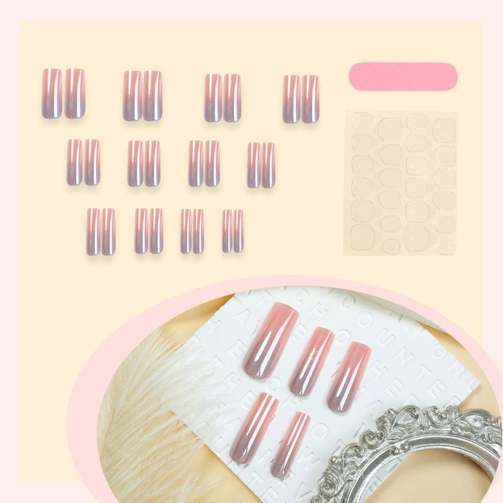 24ks sada na nehty s dlouhým čtvercovým francouzským gradientním nalepovacím nehtem, umělé nehty pro ženy, párty a rande, doplňky na nehty
