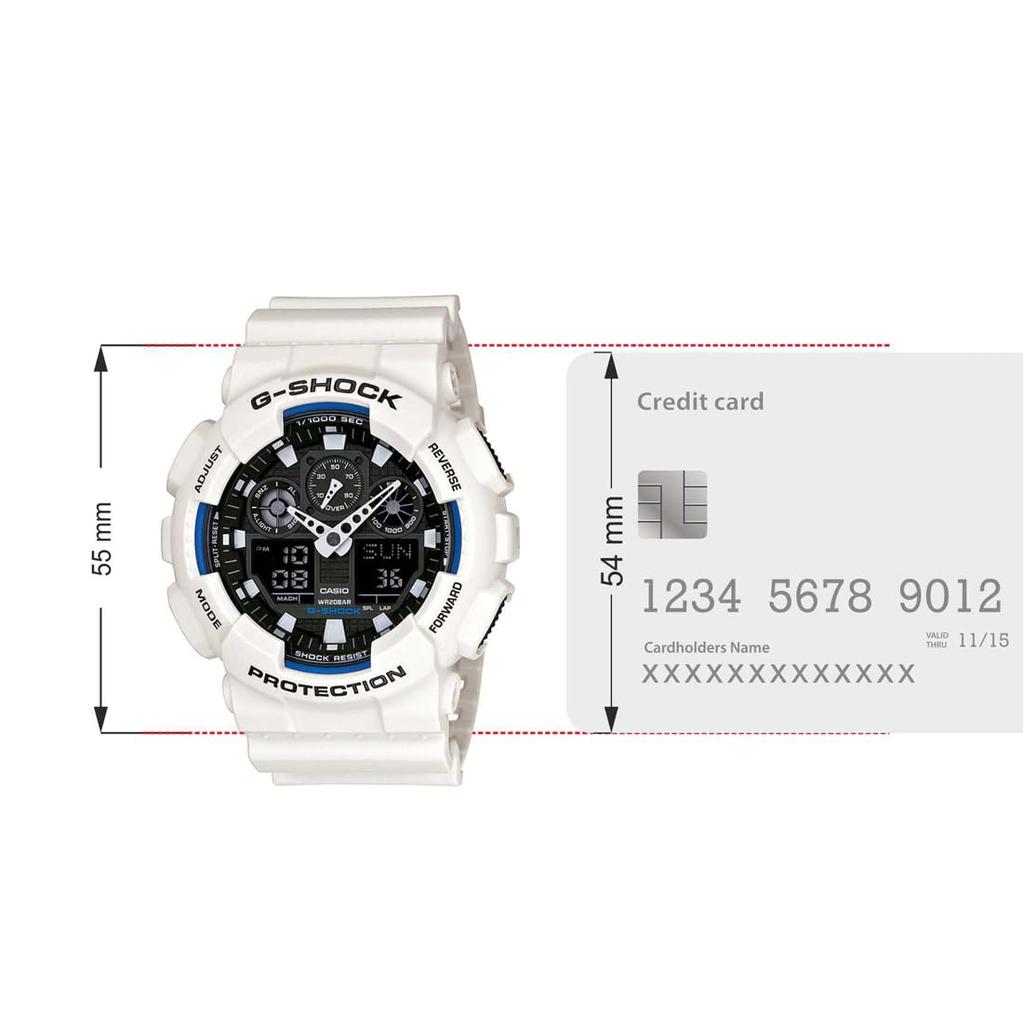 CASIO International Standard Imported G-SHOCK Men's Analog-Digital Watch, Model, GA-100B-7ADR, White,