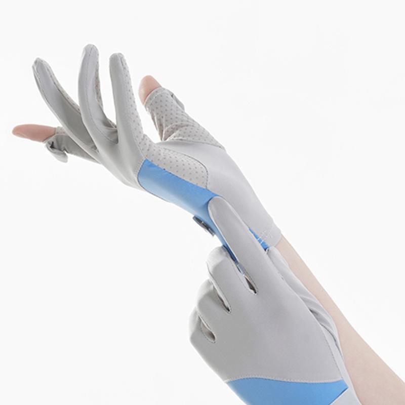 Women’s Ice Silk Summer Gloves, Stretchy UV Protection Gloves, Lightweight Breathable Thin Gloves for Outdoor Cycling Driving Activities