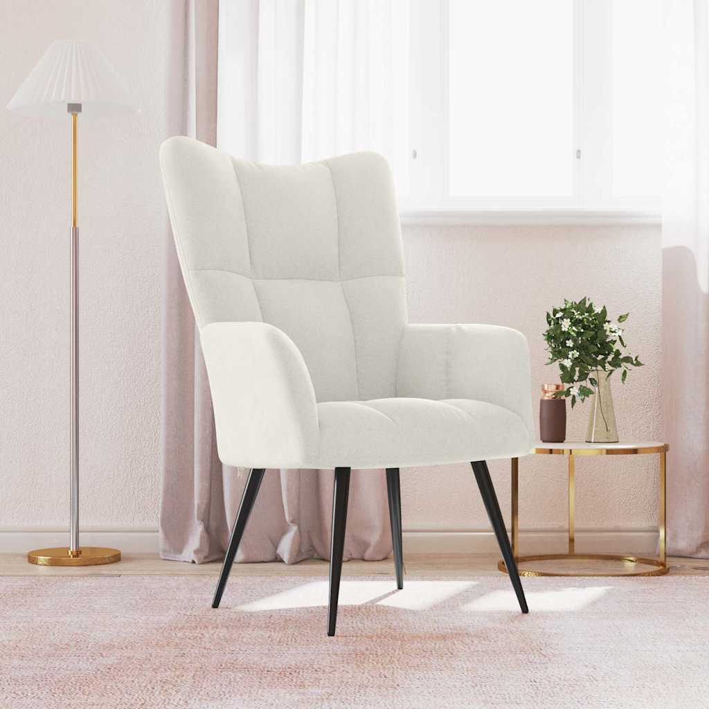 Relaxation Armchair Cream White Velvet