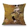 Lovely Cute Cartoon Klimt Style Cat Cushion Cover Bedroom Decorative Sofa Throw Pillow Case