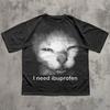 Y2k Funny Alien Cat Meme Tshirt Kitten Shirt Vintage Graphic Tee Weird Cats Tshirt 90s Retro Clothes Animal Lover Gift Casual