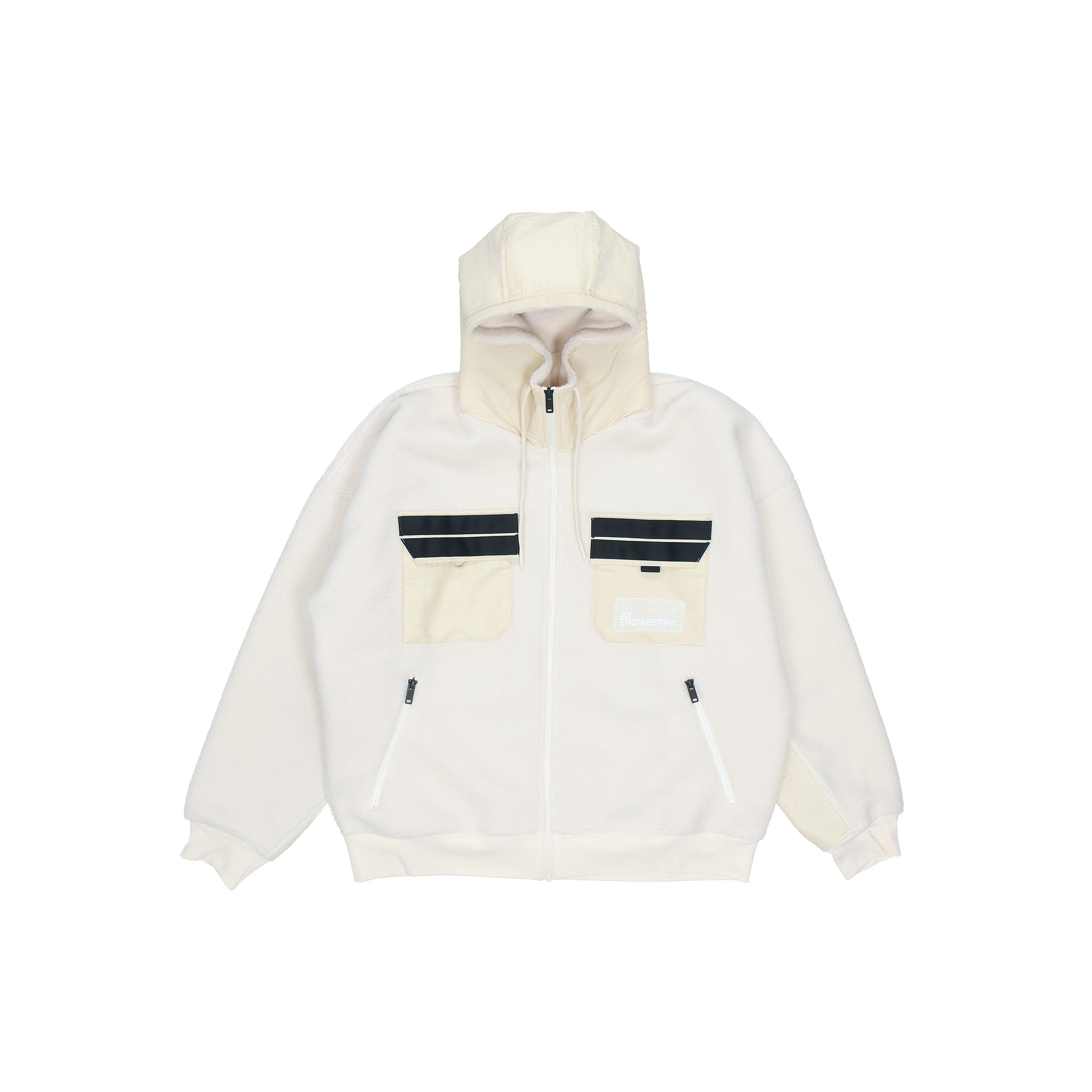 Men s Air Jordan Splicing Polar Fleece Hooded Jacket Light Ivory DQ0385-110 M