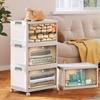 Folding Storage Box Transparent Shoe Boxes Multi Functional Living Room Organizer Case Household With Wheel Large Display Stands