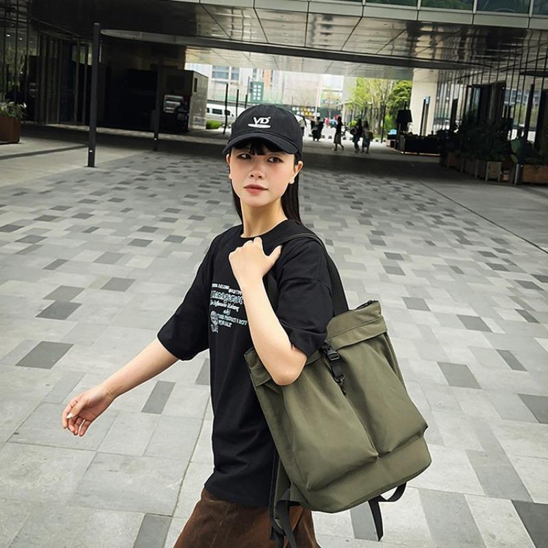 Large capacity spring and summer new trend tote bag simple niche double shoulder oblique span nylon bag