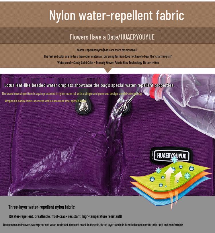 Borsa a tracolla da donna in nylon di grande capacità - Elegante e versatile