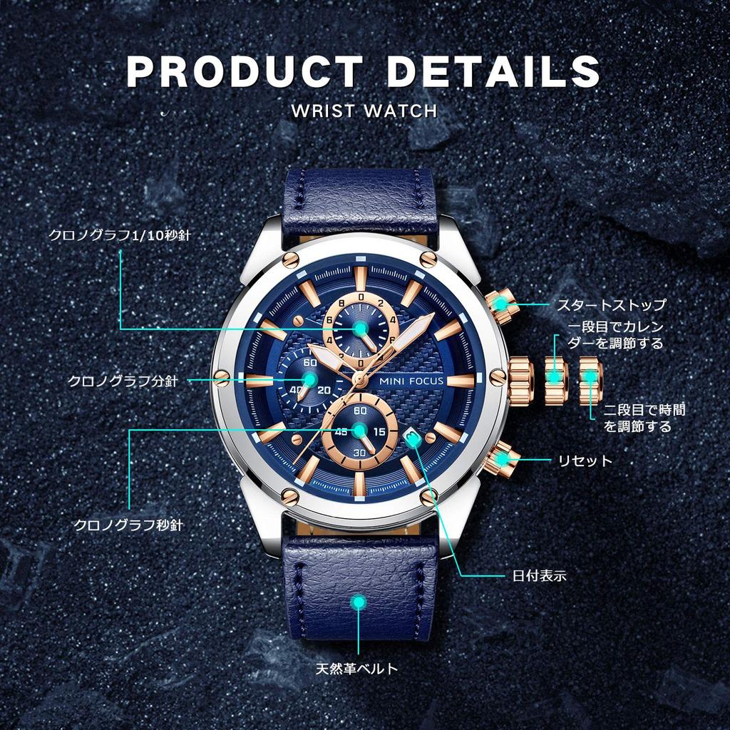 Montre pour homme avec chronomètre, affichage de la date, mouvement à quartz étanche, design élégant et simple, parfaite pour étudier, travailler ou porter au quotidien, analogique,