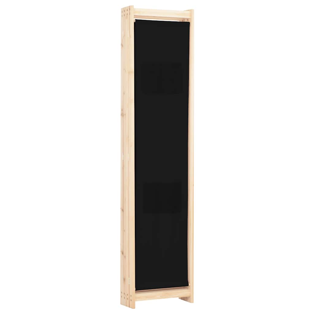4 Panel Room Divider Black 160 X 170 X 4 Cm Fabric