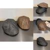 Retro Leather Beret Hat For Women With Sunshade And Short Brim For Fall And Winter