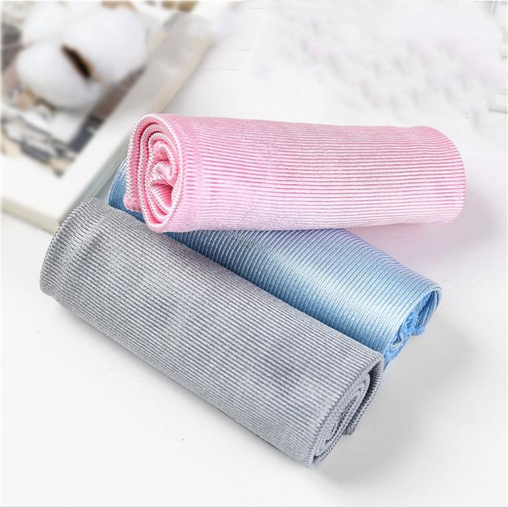 Super Microfiber Cloth Cleaning Towel For Glass Water Absorbable No Trace Washing Dishcloth Car Window Rag Kitchen Wipes Tools