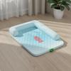 Dog Cooling Mat with Pillow Tear Resistant Cooling Dog Bed Supportive Pillow Pet Bed Breathable Quilted Pet Lounger Neck Support